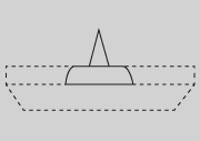 Trapezoidal Cross Section with Curved Sides AFM cantilever with tip on narrow flank