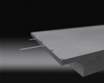 Close-up 3D sketch of pyrex nitride AFM probe with diving board (rectangular) AFM cantilevers